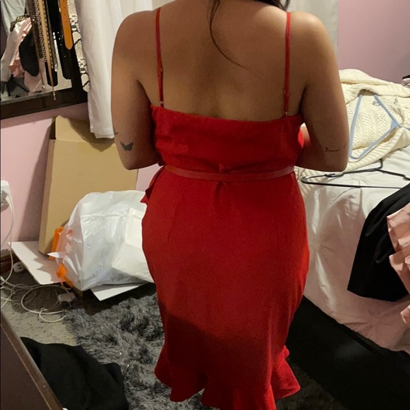 Red Fit and Flare Dress - Picture 2 of 3